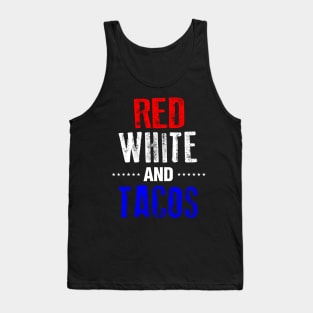 Tacos Food Shirt Funny 4th of July USA America Gift Mexican Tank Top